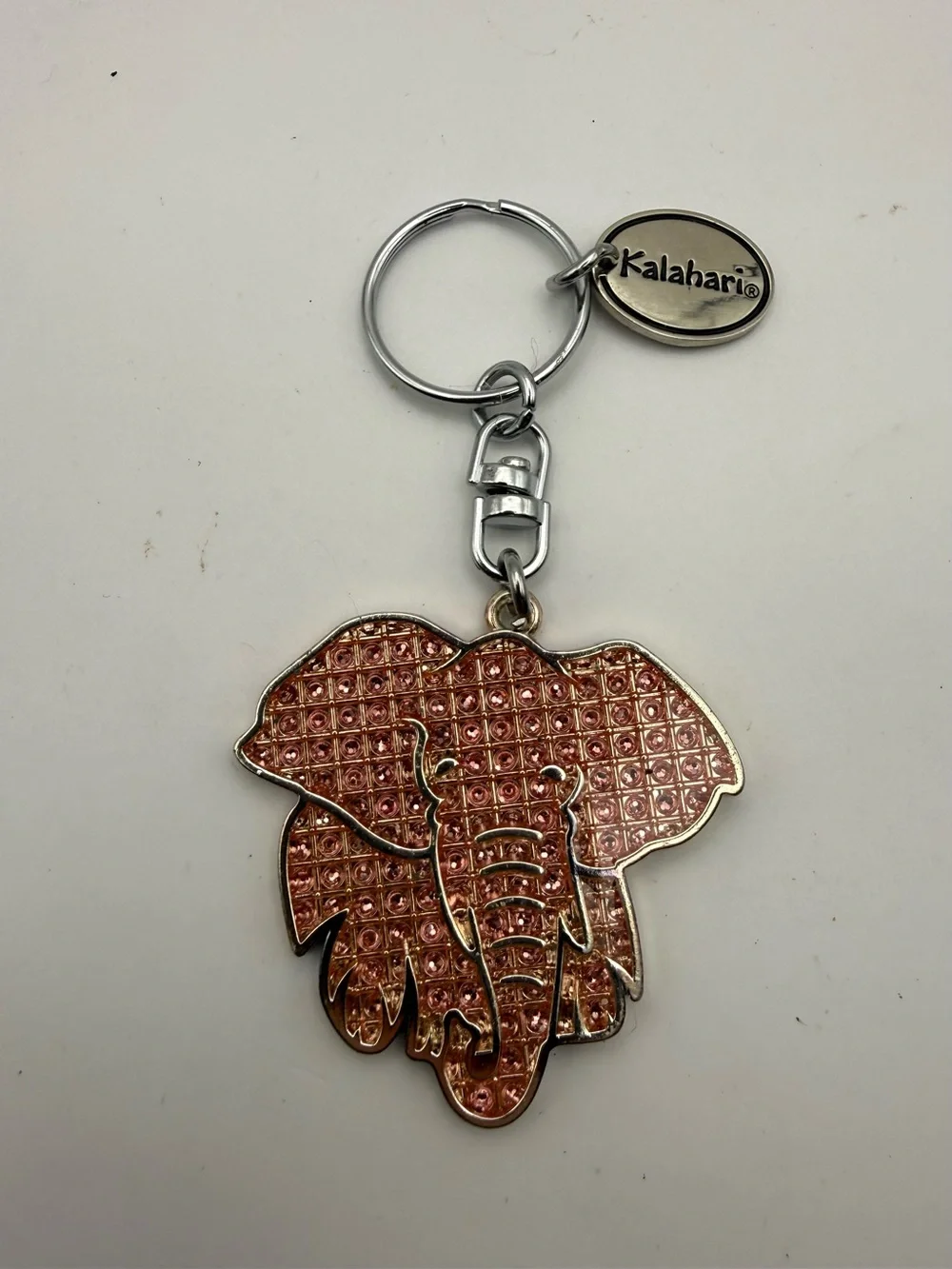 Kalahari Pink Keychain Pendant covered small sparking Rhinestones
